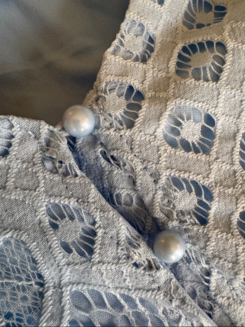 Light Blue Lace Midi Dress - V-Neck Dress - Picture 8 of 8